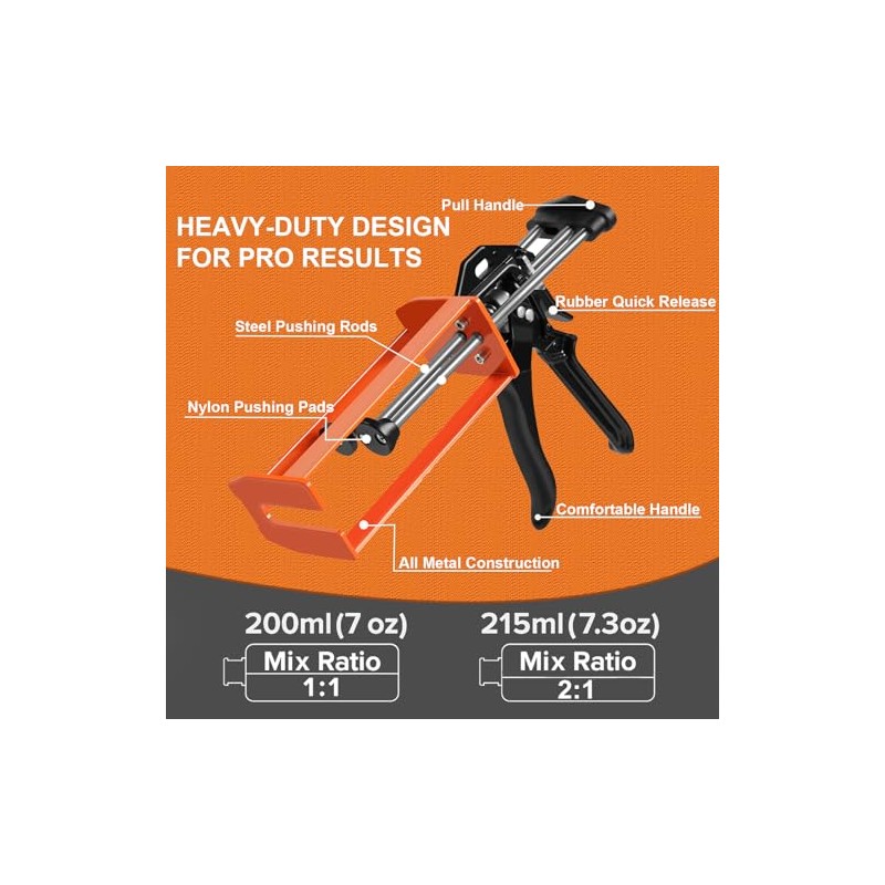 Epoxy Gun Dual Component 200ml – Manual 1:1 & 2:1