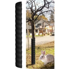 SATONBEYI 3.28 Feet Tree Trunk Protector,1.6 Iinch Diameter Tree Trunk Protector Guard,Plastic Tree Wraps to Protect Bark,Tree Protectors from Deer Rodents Rabbit Mowers (Black,1 Pcs)