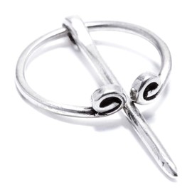 Windalf Medieval Sima Brooch Diameter 1.8 cm Jewellery Brooch with Long Pin Vintage Bohemia Cloth Pin 925 Sterling Silver, Fabric