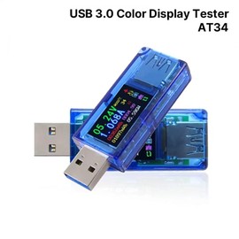USB 3.0 Tester, USB Power Meter, 3.7-30V 0-4A Voltage Tester Multimeter, USB Power Meter Tester, IPS Colour Display, Voltmeter Ammeter, USB Charger Tester AT34