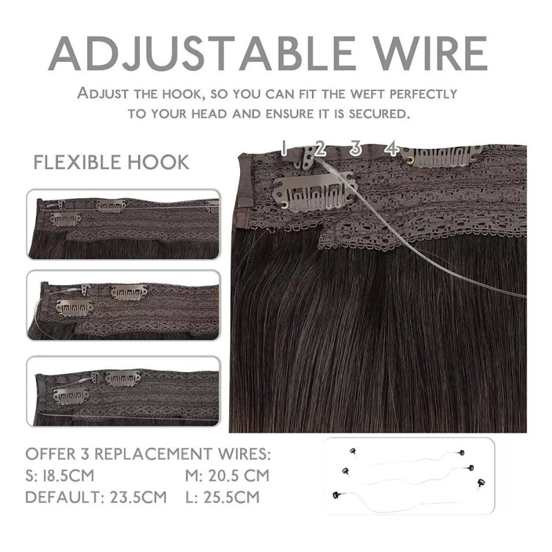 Wennalife Extensiones Cabello 75gr 14in Natural Negro Castaño