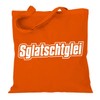 Fabric Bag Jute Bag Long Handle with Sglatschtglei Saying, orange,
