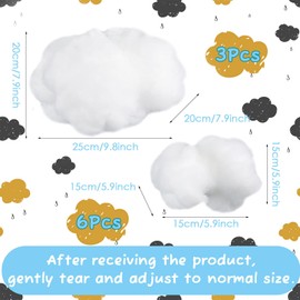 Artificial Cloud Props Imitation 3D Cloud Hanging Decorations Cloud Shape Room DIY Decorative Hanging Ornament for Stage Wedding Party Stage Show Decor (9 Pieces,Small and Medium Size)