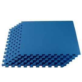 We Sell Mats 1/2 Inch Thickness Multipurpose EVA Foam Floor Tiles, Interlocking Floor Mat for Indoor Gym and Home Use, 24 in x 24 in, Blue, 100 Square Feet (25 Tiles)