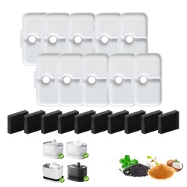 20 Pcs Cat Water Fountain Filters Compatible with PETLIBRO,10 Pack Fountain Replacement Filter & 10 Pack Pre-Filter Sponges, Cat Fountain Filter for 2.5L/84oz PLWF005 & PLWF105 & PLWF115