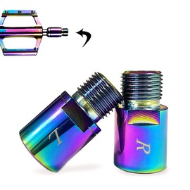 PeSandy Bike Pedal Extenders, 1 Pair Chrome-Molybdenum Steel Bicycle Pedal Extender Extended Pedal Spacer Fit 9/16 in Threaded Pedals Bike SPD MT MTB BMX Road Street Bicycle, Extended 20mm/ 0.79in