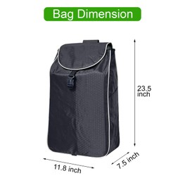 Replacement Bag for Shopping Cart - Waterproof Trolley Bags, 31L (Black)