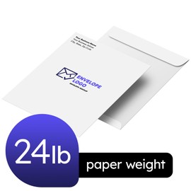 Customize and Print Your 10" x 13" White Catalog Envelopes - Upload Your Full Color Logo, Design and Return Address - Custom Professionally Printed 10x13 Envelopes, Gummed Flap - 50 per Pack