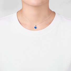 Philip Jones Lapis Gemstone Heart Necklace