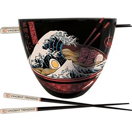VINCENT TRINIDAD (GREAT RAMEN WAVE) RAMEN BOWL AND CHOPSTICKS SET