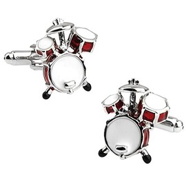 Ashton and Finch Red Drum Set Cufflinks for Men Novelty Music Teacher Gifts