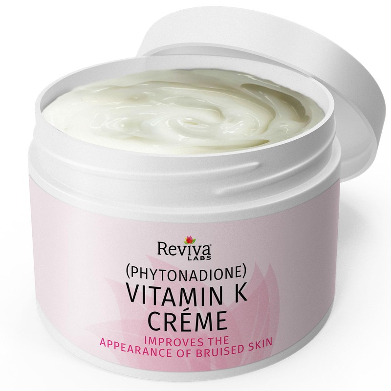 Reviva Labs Vitamin K Crème for Bruising, Under-Eye Dark Circles,