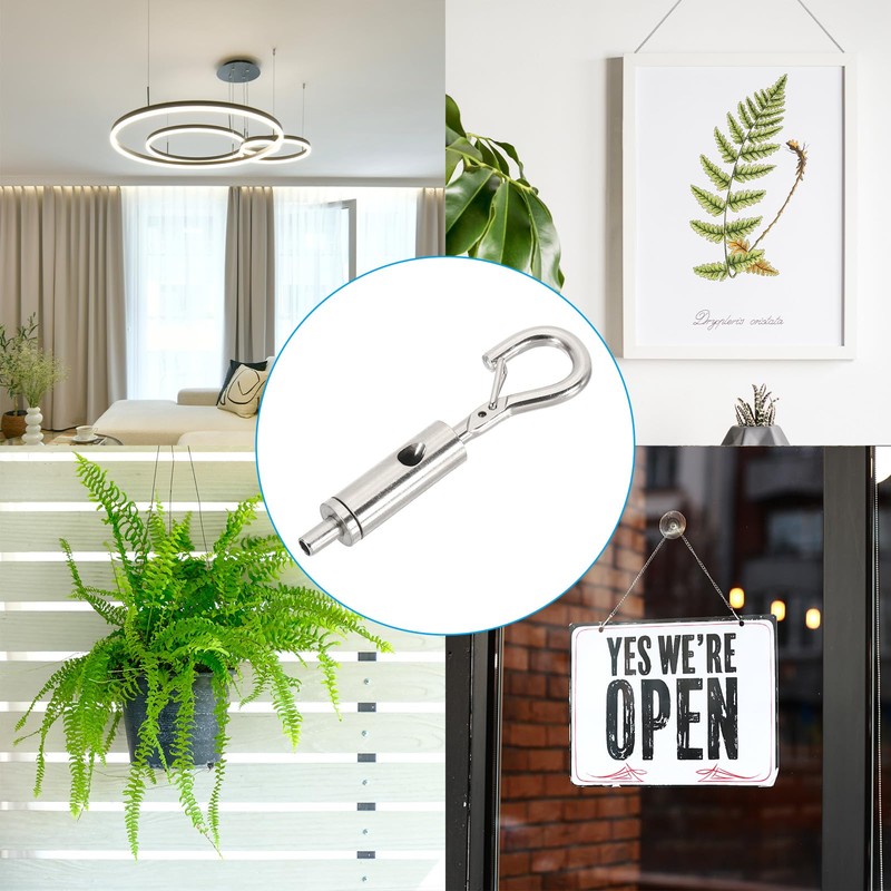 PATIKIL 6 Pcs Steel Wire Rope Hanger for 1/16-3/32 Stainless
