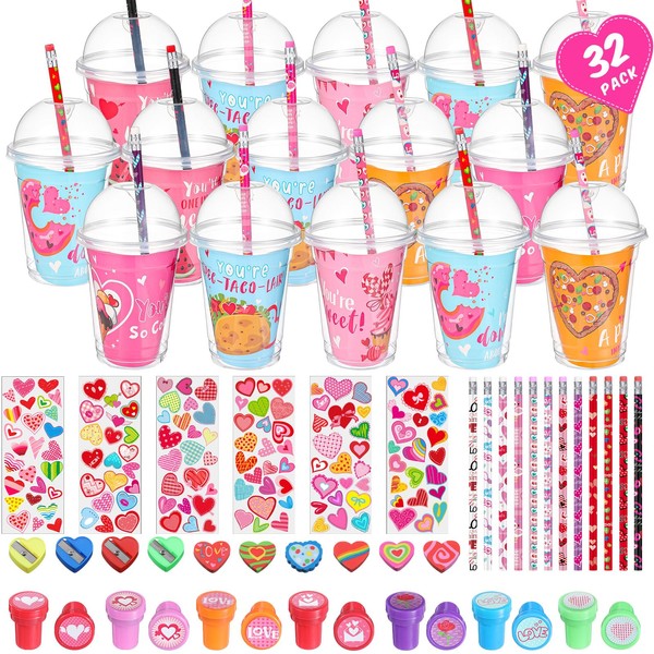 Pasimy 32 Set Valentine's Day Stationery Gift Valentine Classroom Exchange