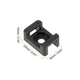 Rebower Cable Tie Mount Flexible Wire Clip Base Cable End Band 9.2mm Black 60pcs