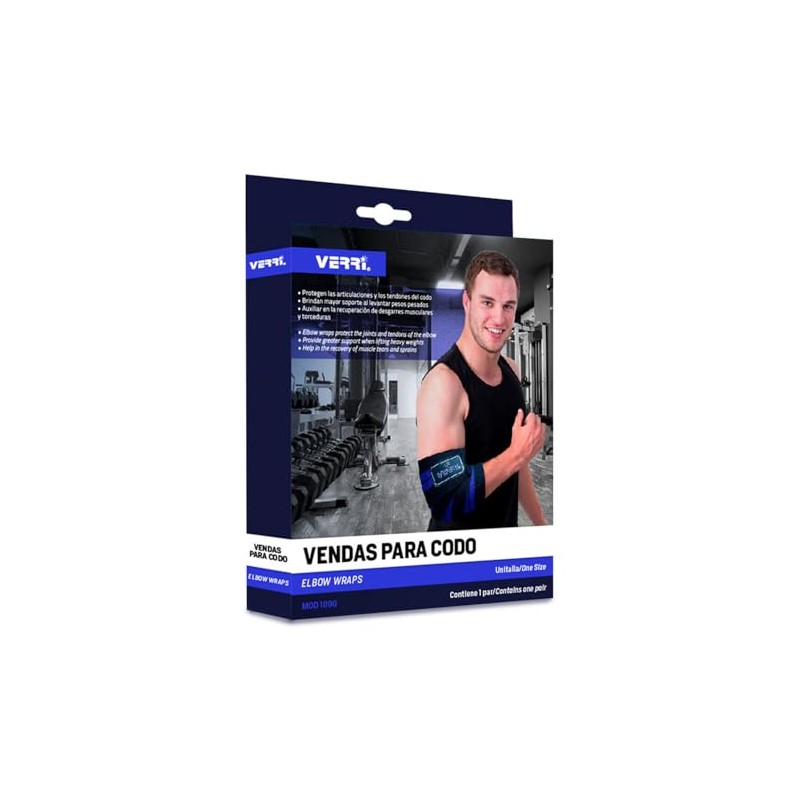 VERRI Vendas para codo, coderas para pesas, crossfit, gym o