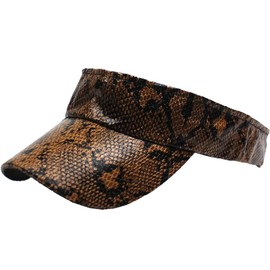 White Fang CZ307 Women's Sun Visor, Python Pattern, Golf, Running, Sun Shade, Summer, Fashionable, Braun