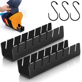 Organizador de Gorras,Estante para Sombreros de Acrílico,2 Piezas y 3 Ganchos,Con Almohadilla Antideslizante,Puede Contener 14 Gorras,Adecuado para Dormitorios, Oficinas (Negro)