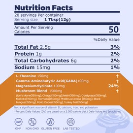 Mushroom Hot Chocolate for Calm & Relax | 10 Mushroom Blend with L-Theanine, GABA, Magnesium Glycinate, MCT & Ashwagandha | Chocolate with Orange Flavor | Cacao Powder | 8.5 Oz