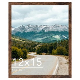 QOTIB 12x15 Picture Frame Deep Brown for Wall Hanging, Wood 12 x 15 Frame Photo Frame for Wall Horizontally or Vertically, Deep Brown, 1 Pack