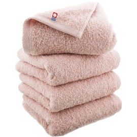 Imabari Factory Certified Imabari Face Towels, Made in Japan, Approx. 31.5 x 13.4 inches (80 x 34 cm), Smoky Pink, Set of 4