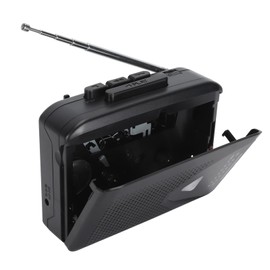 Portable Cassette Player with Speaker and Headphone Jack, Cassette Tape to MP3 Converter Auto Reverse Cassette Recorder, Portable Tape Player (Black)