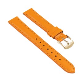StrapsCo Classic Women's Leather Quick Release Watch Band Strap - Orange - 24mm - Standard Length
