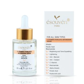 Brightening Serum Cilt Aydınlatıcı C Vitamini Serumu 10% Arbutin 2% Askorbik Ferulic Acid 1% Yağlı Ciltler Sivilce Akne Karşıtı Leke Giderici Bakım Serumu Hassas Cilt Tonu Eşitleyici Pigment Tedavisi