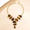 NOVYRA Leopard Earrings Necklace for Women Chunky Acrylic Leopard Irregular