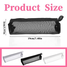 Skrfren 3 PCS Mesh Makeup Brush Bag, Portable Travel Cosmetic Pouches Multifunctional Clear Pencil Case Organizer Stationery Storage Bag, Small Makeup Pouch with Zipper for Makeups Brushes Multicolor