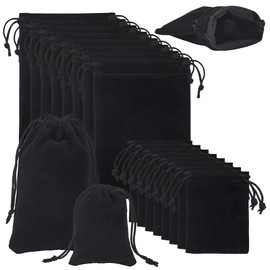 nbeads 20 Stk. Schwarz Samt Kordelzug Taschen, 2 Größen SchmuckSüßigkeiten Geschenkbeutel Hochzeit Favors Bags für Festival Geburtstagsfeier