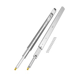 VEVOR Heavy Duty Drawer Slides, 1 Pair 52inch Locking Drawer Slides, 500lbs Load Capacity, Side Mount Ball Bearing Drawer Glides, Full Extension Industrial Locking Rail