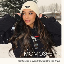 MOMOSHERO Brown Highlight Body Wave 2x6 HD Lace Closure with Bundles Human Hair 22 24 26+20 In, Soft Glossy 12A Ombre Balayage #1b/30 Color 2 by 6 HD Lace Closure with 3 Bundles 100% Brazilian Hair