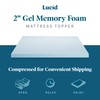 Lucid 2 Inch Mattress Topper King - Gel Infused Memory