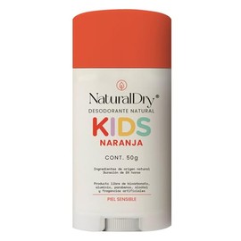 Kids Piel Sensible - Desodorante SIN Bicarbonato de Sodio - Natural para niños - No obstruye los poros - Elimina el mal olor - SIN ALUMINIO - Sin parabenos - Aroma Naranja - en barra (1 unidad)