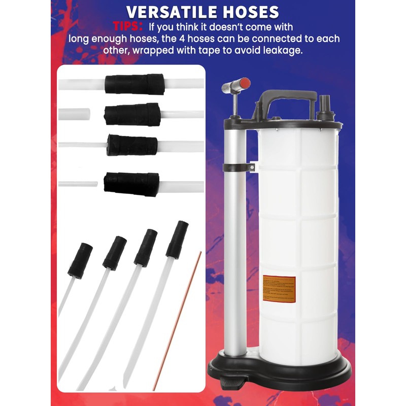 Punmew Oil Extractor Pump 9L Manual Oil Changer Vacuum Fluid