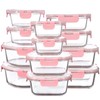 FAWLES 12 Pack Glass Storage Containers with Lids, Leak-Proof Meal
