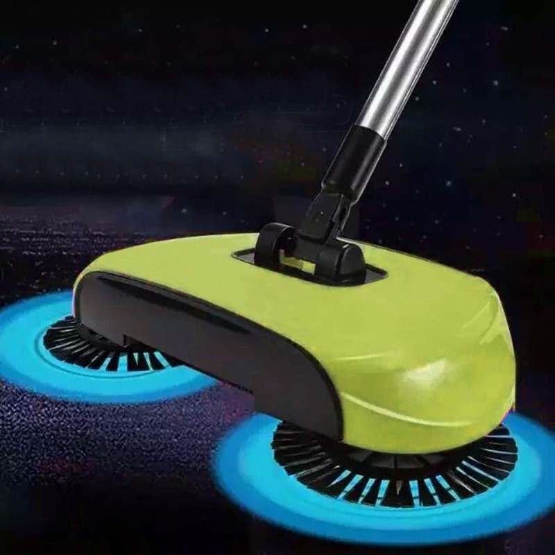 Manual Push Floor Sweeper Broom, Hand Push Sweeper with Enclosed
