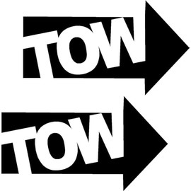 2 Tow Arrow Pointer Stickers Choose Color & Size Die Cut Vinyl Decals for Car Tow Hook Hole Bar (V642) (6" X 3.25", Black)