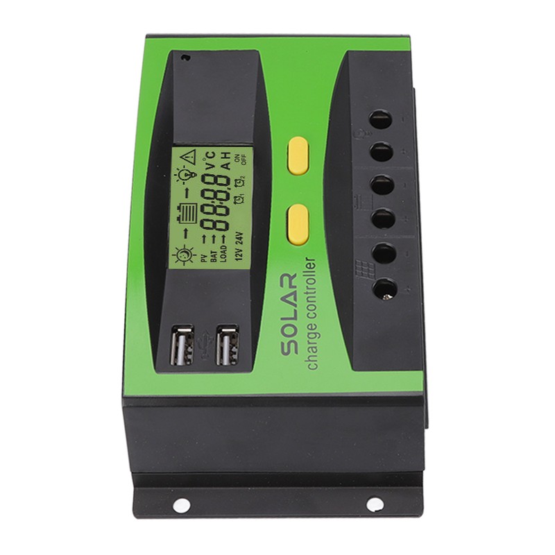 12V/24V PWM Solar Controller Dual USB Double Button Operation Solar