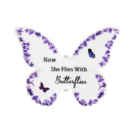 Butterfly Shaped Acrylic Sympathy Gift Transparent Desktop Arrangement Decoration Suitable for Sending Mum Birthday Festival Gift Blessing