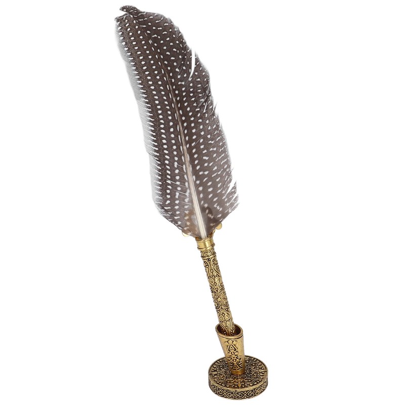 Feather Pen Exquisite Pattern Quaint Texture Comfortable Grip Stainless Steel