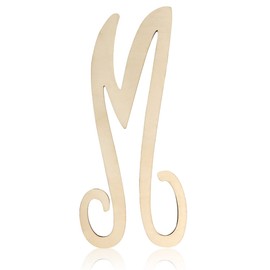 Wooden Monogram Letters for Wall Decor 12 Inch Cursive Wooden Letters Unfinished Large Wood Letter M Focal20 Craft Alphabet Wall Hanging for Wreath Nursery Baby Shower Home Decoration