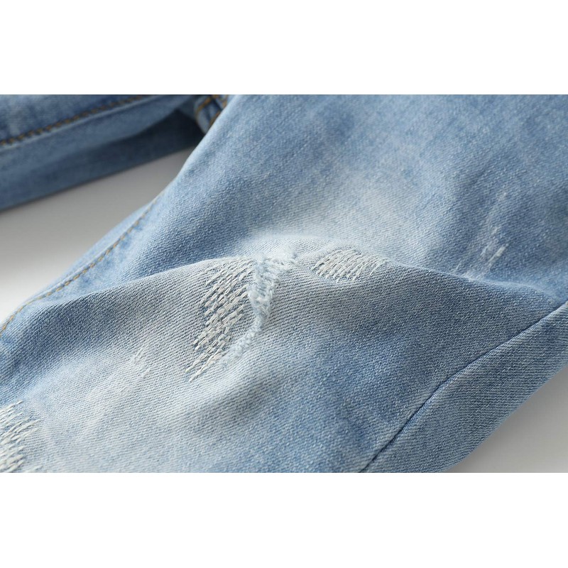 KIDSCOOL SPACE Baby Girls Boys Slim Jeans, Small Child Elastic