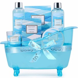Spa Mothers Day Gift Sets for Women - 7 Pcs Ocean Scent Bath & Body Birthday Gifts Baskets for Beauty Holiday