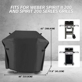 48 Inch 7138 Grill Cover for Weber Spirit 200 Series, Spirit E210, S210, E210, 215 Grills 2,Burner Grill, Anti-Fade Waterproof UV-Resistant Gas Grill Cover 600D Heavy Duty BBQ Grill Cover