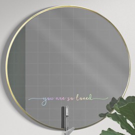You are so Loved Mirror Decal Vinyl Decal, Bathroom Wall Decals, Mirror Sticker for Girls, Bathroom Decor, Inspirational Quotes Mirror Decal, Positive Affirmation Decal for Girls Room (Holographic)
