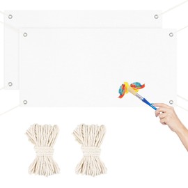 1 Set Empty Banner Design Yourself 200 x 100 cm with Eyelets Flag White with 8 m Hanging Rope White Sheet for Painting for DIY Painting Graduation Poster Birthday Banner Youth Initiation Banner Party