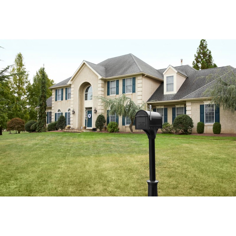 Architectural Mailboxes Elevado Galvanized Steel Mailbox Post, 7517B-10, Black