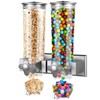 Dual-Headed Wall-Mounted Cereal Dispenser, 3L Large Capacity Dry Food Dispenser,